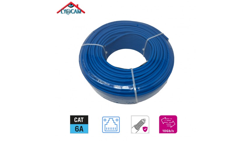 Câble réseau RJ45 100m cat 6A blindé - 10Gbps